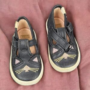 Keds Kids X Kate Spade New York Champion T-strap Crib Sneakers Black Cat Velcro